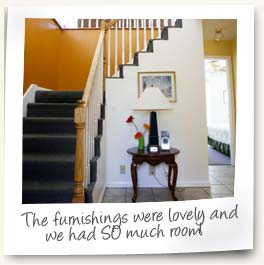 The furnishings were lovely and we had SO much room!