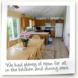 We had plenty of room for all in the kitchen and dining area!